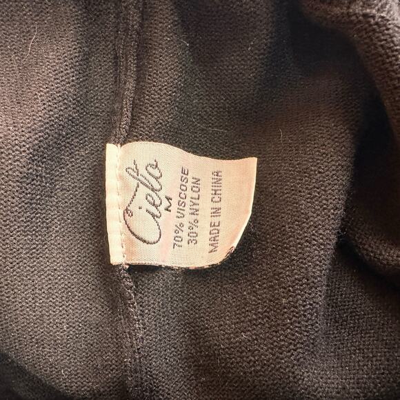 Cielo Black Viscose Scoop Neck Sleeveless Sweater Top Size Medium - Picture 7 of 7